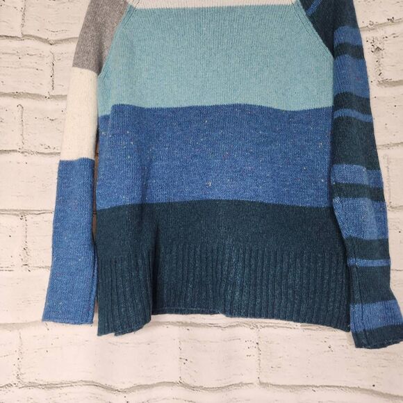 Zaket & Plover Womens Multicolor Stripe Funnel Neck Wool Blend Sweater Size XS - Picture 8 of 12